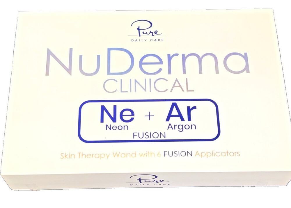 NuDerma Clinical Professional Skin Therapy Wand 6 Neon Argon Fusion Applicators